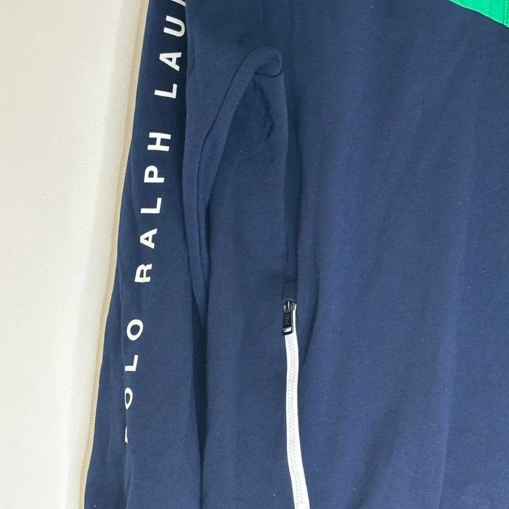 Polo Ralph Lauren Performance RL-93 Colorblock Hoodie Mens M Navy Green USA